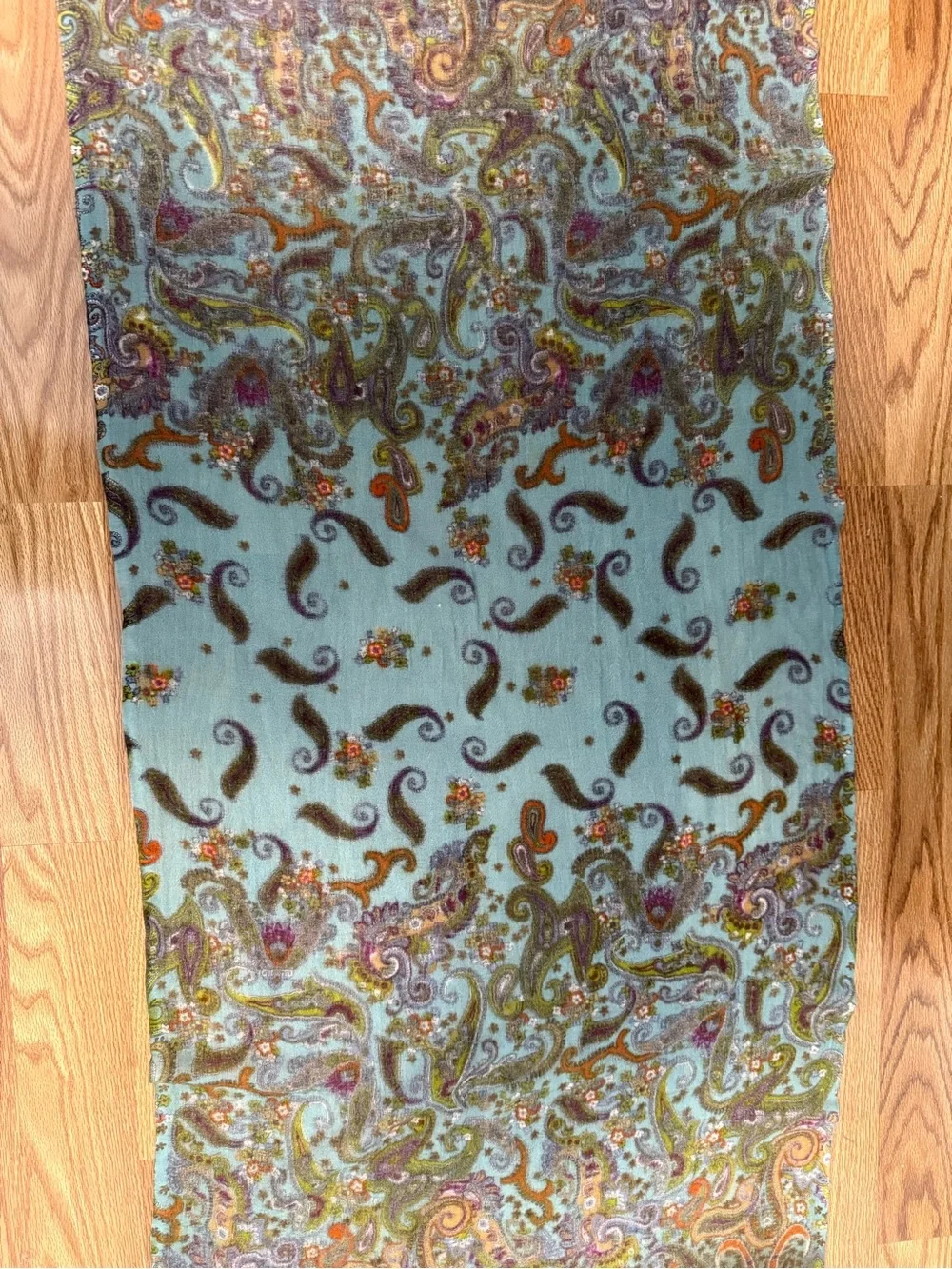 J. Jill Teal Paisley scarf 26 x 72